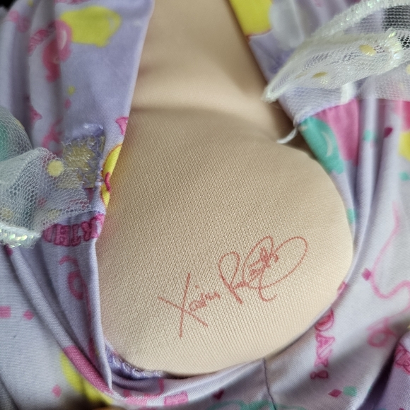 Rare 1990 First Edition Hasbro Cabbage Patch Curly Blue Eye Birthday Party Doll - Picture 14 of 16